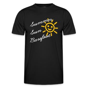 Summer Sun Barefoot on the Beach Holiday Holidays - Men's Functional T-Shirt - black - Front - AI Model Male 178 dark (178cm)