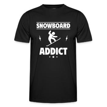 Addicted to snowboarding - Men's Functional T-Shirt - black - Front - AI Model Male 178 dark (178cm)
