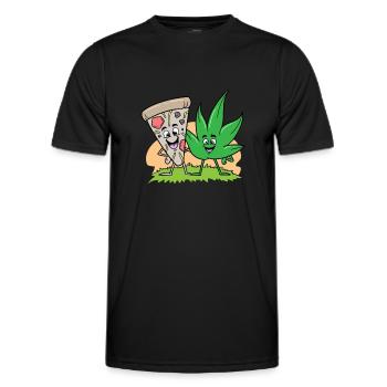 Pizza And Weed Cannabis Marijuana - Men's Functional T-Shirt - black - Front - AI Model Male 178 dark (178cm)