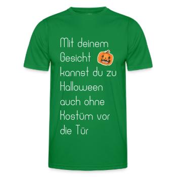 Halloween Gesicht - Männer Funktions-T-Shirt - Kelly Green - Vorne - AI Model Male 178 dark (178cm)