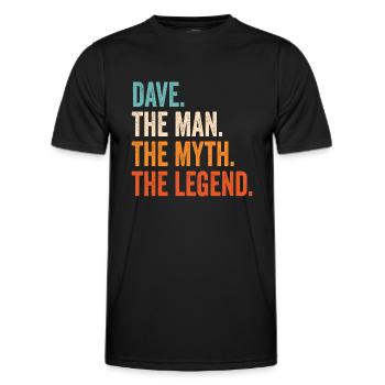 DAVE THE MAN THE MYTH THE LEGEND - Men's Functional T-Shirt - black - Front - AI Model Male 178 dark (178cm)