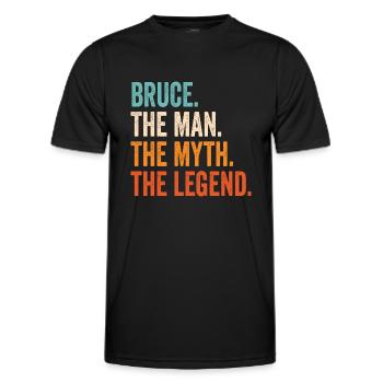 Bruce The Man The Myth The Legend - Men's Functional T-Shirt - black - Front - AI Model Male 178 dark (178cm)