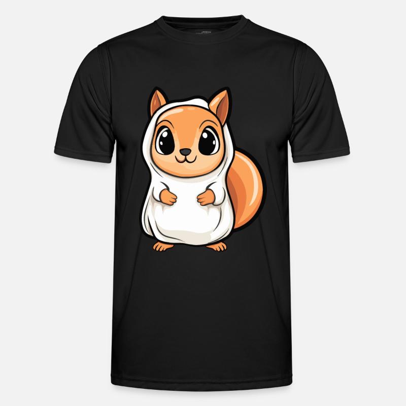 Eichhörnchen Halloween Lustig Geist - Männer Funktions-T-Shirt - Schwarz