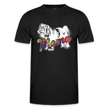 Tibetan Terrier Tibetan Terrier Mama - Men's Functional T-Shirt - black - Front - AI Model Male 178 dark (178cm)
