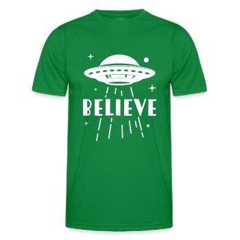 Glaube UFO - Männer Funktions-T-Shirt - Kelly Green - Vorne - AI Model Male 178 dark (178cm)