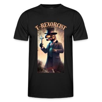 T-REXORCIST - Men's Functional T-Shirt - black - Front - AI Model Male 178 dark (178cm)
