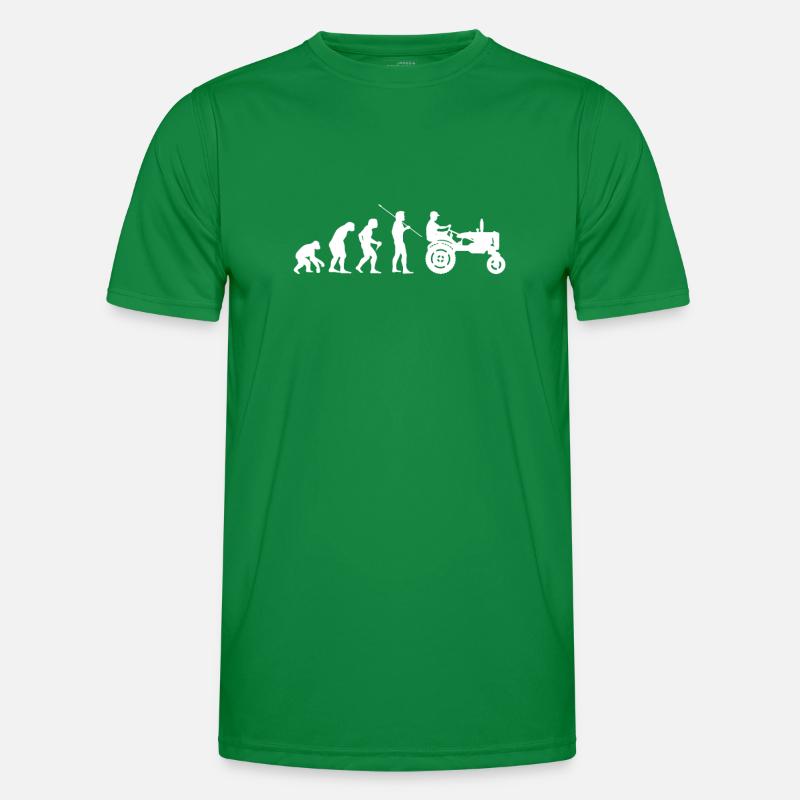 Landwirt Trecker Bauern Traktor Evolution Retro Männer Funktions-T-Shirt