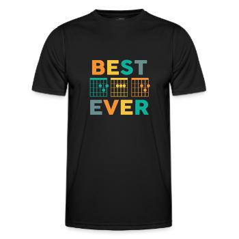 Guitarist Father Best Dad Ever D A D Chord Guitar - Men's Functional T-Shirt - black - Front - AI Model Male 178 dark (178cm)