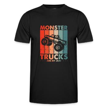 Vintage Monster Truck Are My Jam Retro engines - T-shirt sport Homme - noir - Devant - AI Model Male 178 dark (178cm)