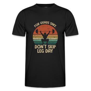 Fitness bodybuilding leg workout - Men's Functional T-Shirt - black - Front - AI Model Male 178 dark (178cm)