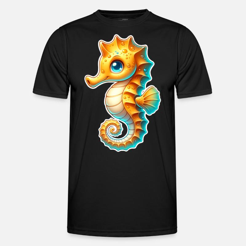 Seepferd Seepferdchen - Männer Funktions-T-Shirt - Schwarz