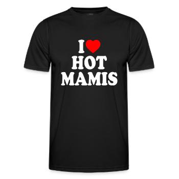 I love hot mamis - Männer Funktions-T-Shirt - Schwarz - Vorne - AI Model Male 178 dark (178cm)