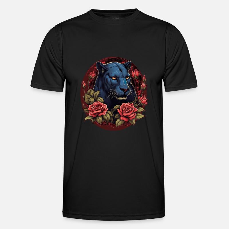 Schwarzer Panther Großkatze Männer Funktions-T-Shirt