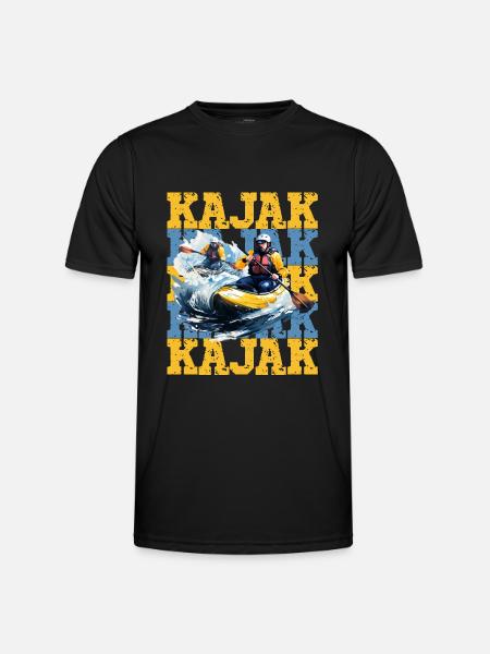 Kajak - Männer Funktions-T-Shirt - Schwarz