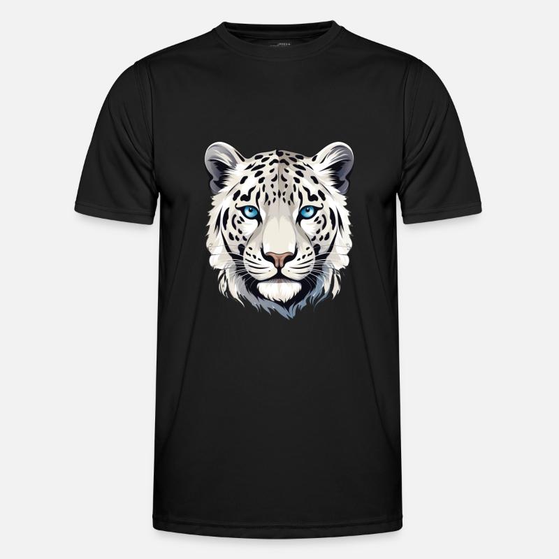 Schneeleopard Leopard Raubkatze - Männer Funktions-T-Shirt - Schwarz
