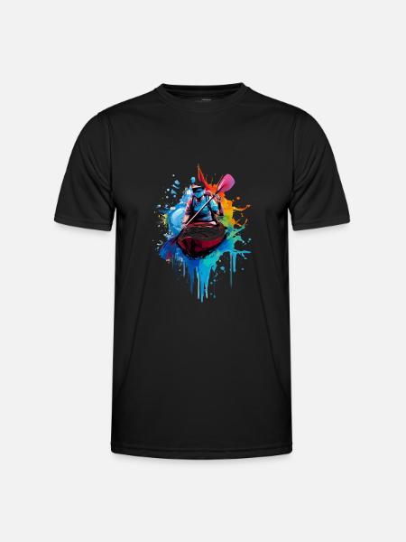 Kajak - Männer Funktions-T-Shirt - Schwarz