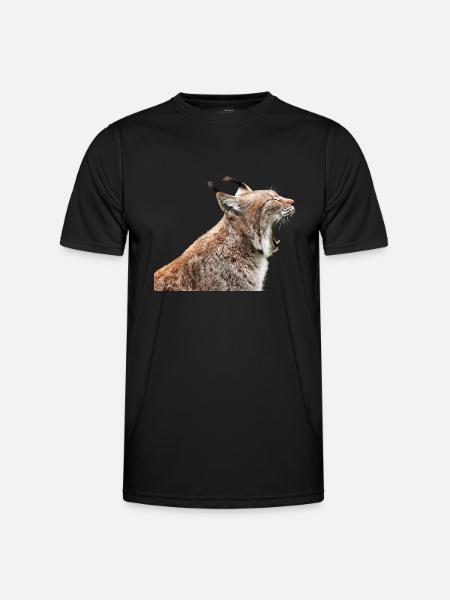 linx luchs cat cat - Men's Functional T-Shirt - black