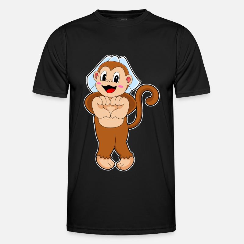 Monkey Bride Wedding - Men's Functional T-Shirt - black