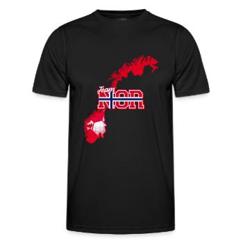 Team NOR Map Norway with Ball Pattern - Men's Functional T-Shirt - black - Front - AI Model Male 178 dark (178cm)