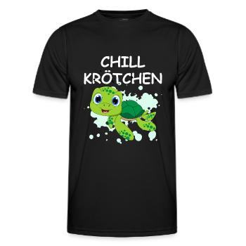 Chill Krötchen Schildkröte Chillen Turtle Relax - Männer Funktions-T-Shirt - Schwarz - Vorne - AI Model Male 178 dark (178cm)