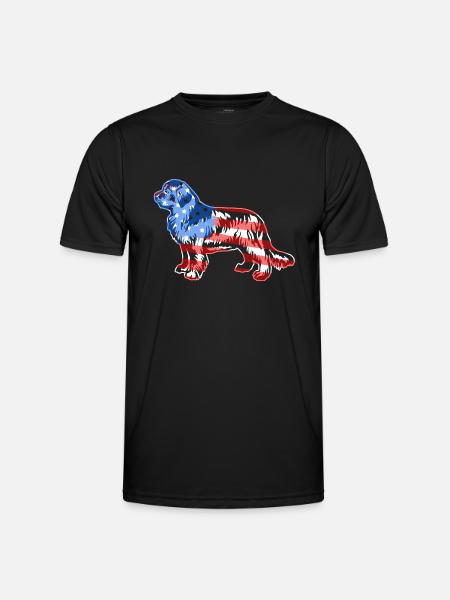 Newfoundland Dog Newfoundland Dog Flag - Men's Functional T-Shirt - black