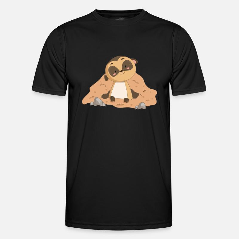 Erdmännchen Mangust - Männer Funktions-T-Shirt - Schwarz