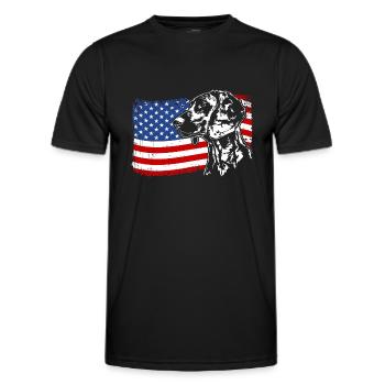 Chien de chasse à l’odeur hanovrienne Chiens de drapeau de l’Amérique - T-shirt sport Homme - noir - Devant - AI Model Male 178 dark (178cm)
