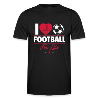 I love football for life - Men's Functional T-Shirt - black - Front - AI Model Male 178 dark (178cm)