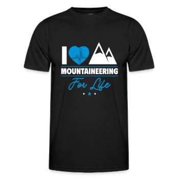 I Love Mountaineering – Made for Life - Men's Functional T-Shirt - black - Front - AI Model Male 178 dark (178cm)