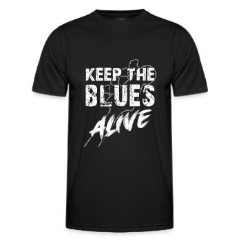 Der Blues lebt Keep the Blues alive - Männer Funktions-T-Shirt - Schwarz - Vorne - AI Model Male 178 dark (178cm)