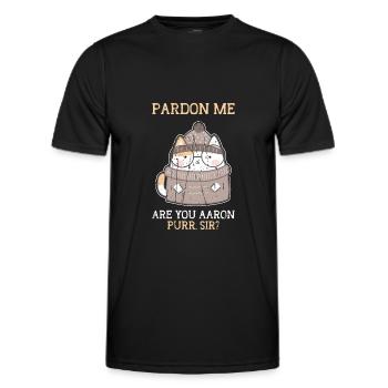 Pardon me are you aaron purr. Sir - Tiger Stripe - Men's Functional T-Shirt - black - Front - AI Model Male 178 dark (178cm)
