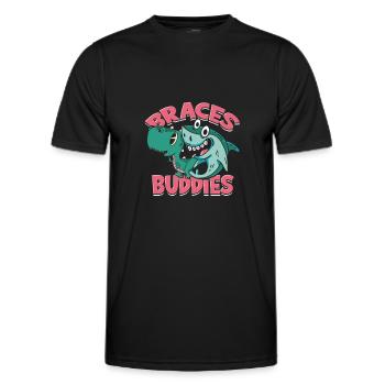 Dentiste Orthodontiste Appareils dentaires Buddies - - T-shirt sport Homme - noir - Devant - AI Model Male 178 dark (178cm)