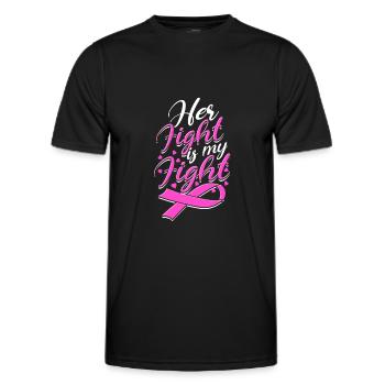Ihr Kampf ist - Brustkrebs-Kämpferin - Männer Funktions-T-Shirt - Schwarz - Vorne - AI Model Male 178 dark (178cm)