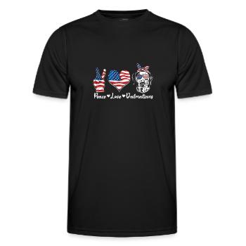Peace Love Dalmatian - pet lover - Men's Functional T-Shirt - black - Front - AI Model Male 178 dark (178cm)