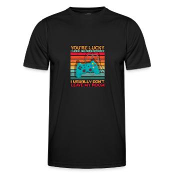 You're Lucky I Made An Appearance I usually dont - Men's Functional T-Shirt - black - Front - AI Model Male 178 dark (178cm)