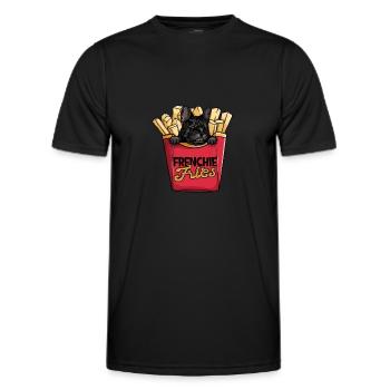 Frenchie Fries - Bulldogge - Männer Funktions-T-Shirt - Schwarz - Vorne - AI Model Male 178 dark (178cm)