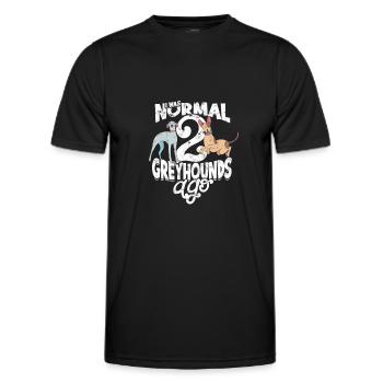 Ich war normal vor 2 Windhunden - Windhund - Männer Funktions-T-Shirt - Schwarz - Vorne - AI Model Male 178 dark (178cm)