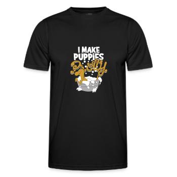 Ich mache Welpen hübsch - Hundepfleger - Männer Funktions-T-Shirt - Schwarz - Vorne - AI Model Male 178 dark (178cm)