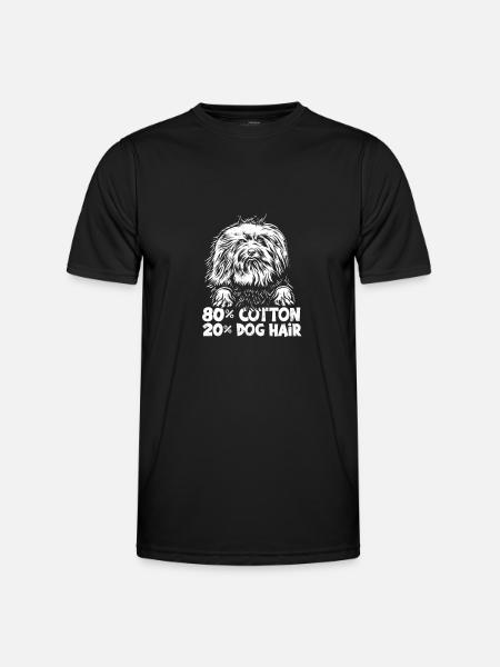80% Cotton 20% Dog Hair - funny dog lover - Men's Functional T-Shirt - black