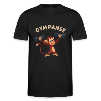 Gympanse Fitnesstudio Pumper - Männer Funktions-T-Shirt - Schwarz - Vorne - AI Model Male 178 dark (178cm)