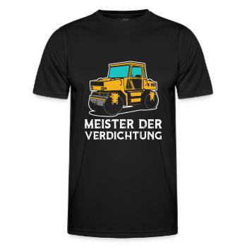 Meister Der Verdichtung Straßenwalze Walze - Männer Funktions-T-Shirt - Schwarz - Vorne - AI Model Male 178 dark (178cm)