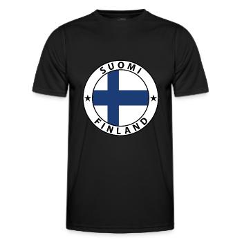 Finnland - Männer Funktions-T-Shirt - Schwarz - Vorne - AI Model Male 178 dark (178cm)