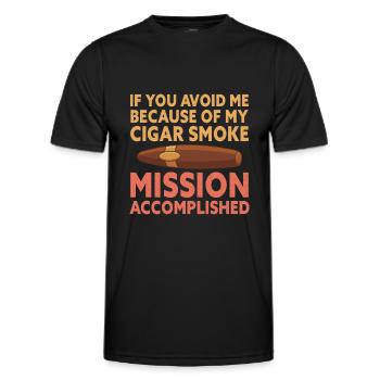 Cigar Smoke Saying Funny Cigar Smoker - Männer Funktions-T-Shirt - Schwarz - Vorne - AI Model Male 178 dark (178cm)