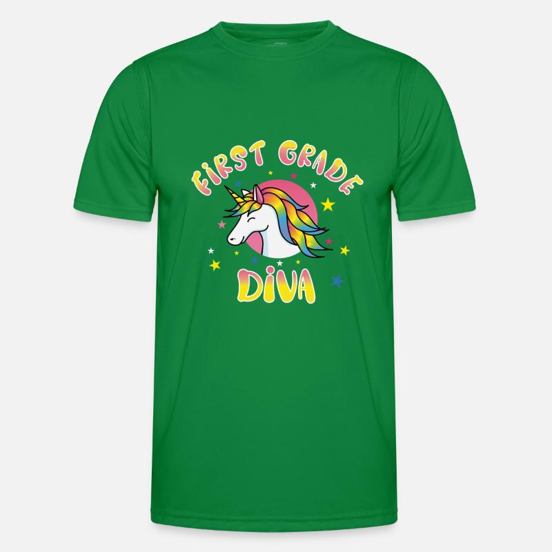 First Grade Diva Unicorn Enrollment Gift Men's Functional T-Shirt