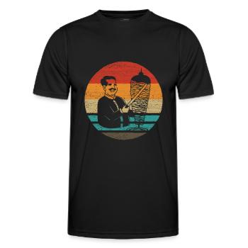 Doner Kebab Retro Style Vintage - T-shirt sport Homme - noir - Devant - AI Model Male 178 dark (178cm)