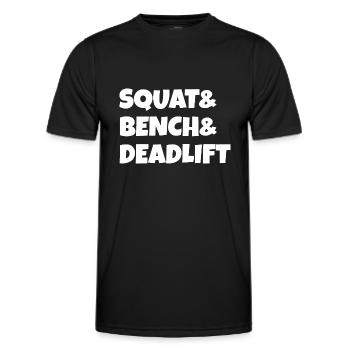 Squat Bench Deadlift Powerlifting - Men's Functional T-Shirt - black - Front - AI Model Male 178 dark (178cm)