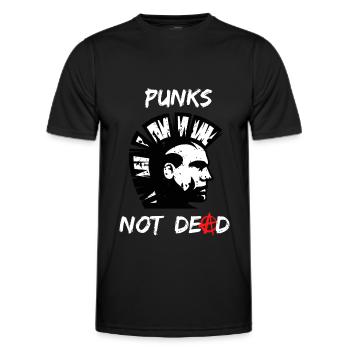 Punks Not Dead, Punker Punk Rock - Men's Functional T-Shirt - black - Front - AI Model Male 178 dark (178cm)