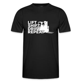 Conducteur de chariot élévateur Opérateur de chariot élévateur élévateur - T-shirt sport Homme - noir - Devant - AI Model Male 178 dark (178cm)