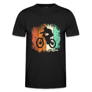 Fahrrad MTB Mountainbike Downhill Mountainbiker - Männer Funktions-T-Shirt - Schwarz - Vorne - AI Model Male 178 dark (178cm)
