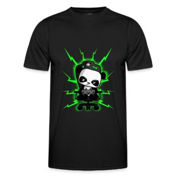 Süßer Gaming Panda, PEW PEW, Halloween, Horror - Männer Funktions-T-Shirt - Schwarz - Vorne - AI Model Male 178 dark (178cm)